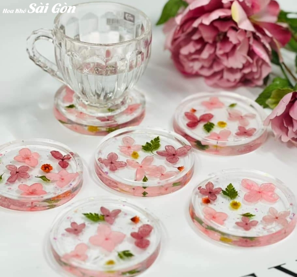 Quà tặng lót ly hoa khô - Mã : 11