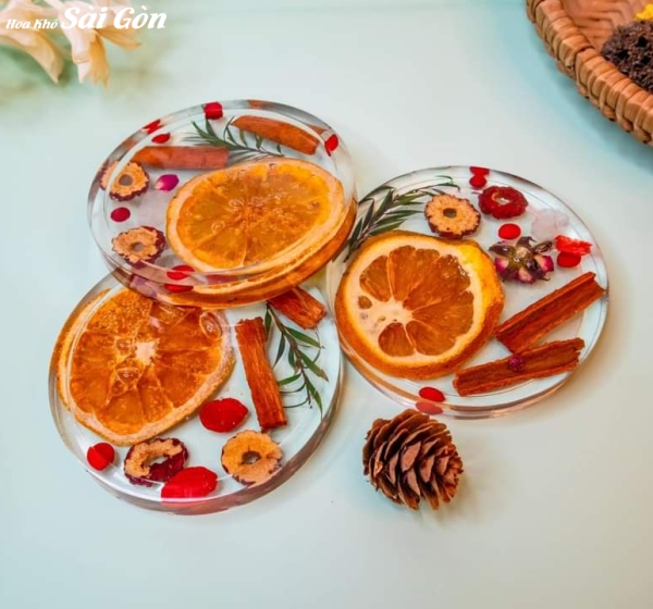 Quà tặng lót ly hoa khô - Mã : 18