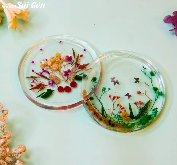 Quà tặng lót ly hoa khô - Mã : 19