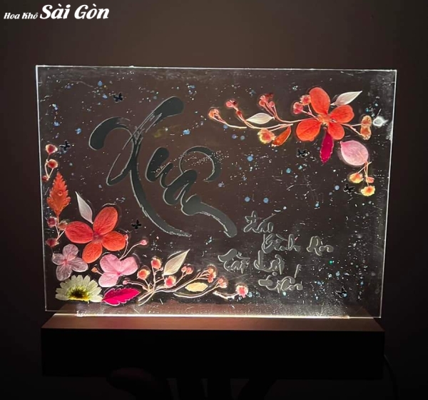 Tranh hoa khô ép Resin Epoxy - Mã: 017