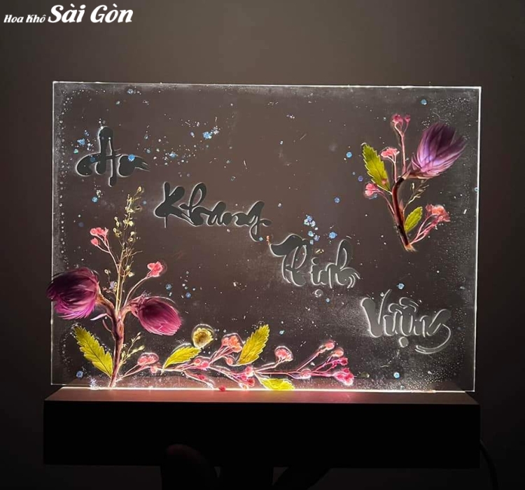 Tranh hoa khô ép Resin Epoxy - Mã: 018